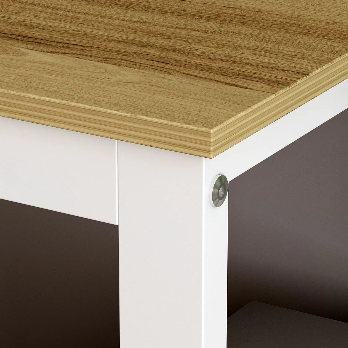 L-Shaped Executive Desk with 3 Drawers for Home and Office