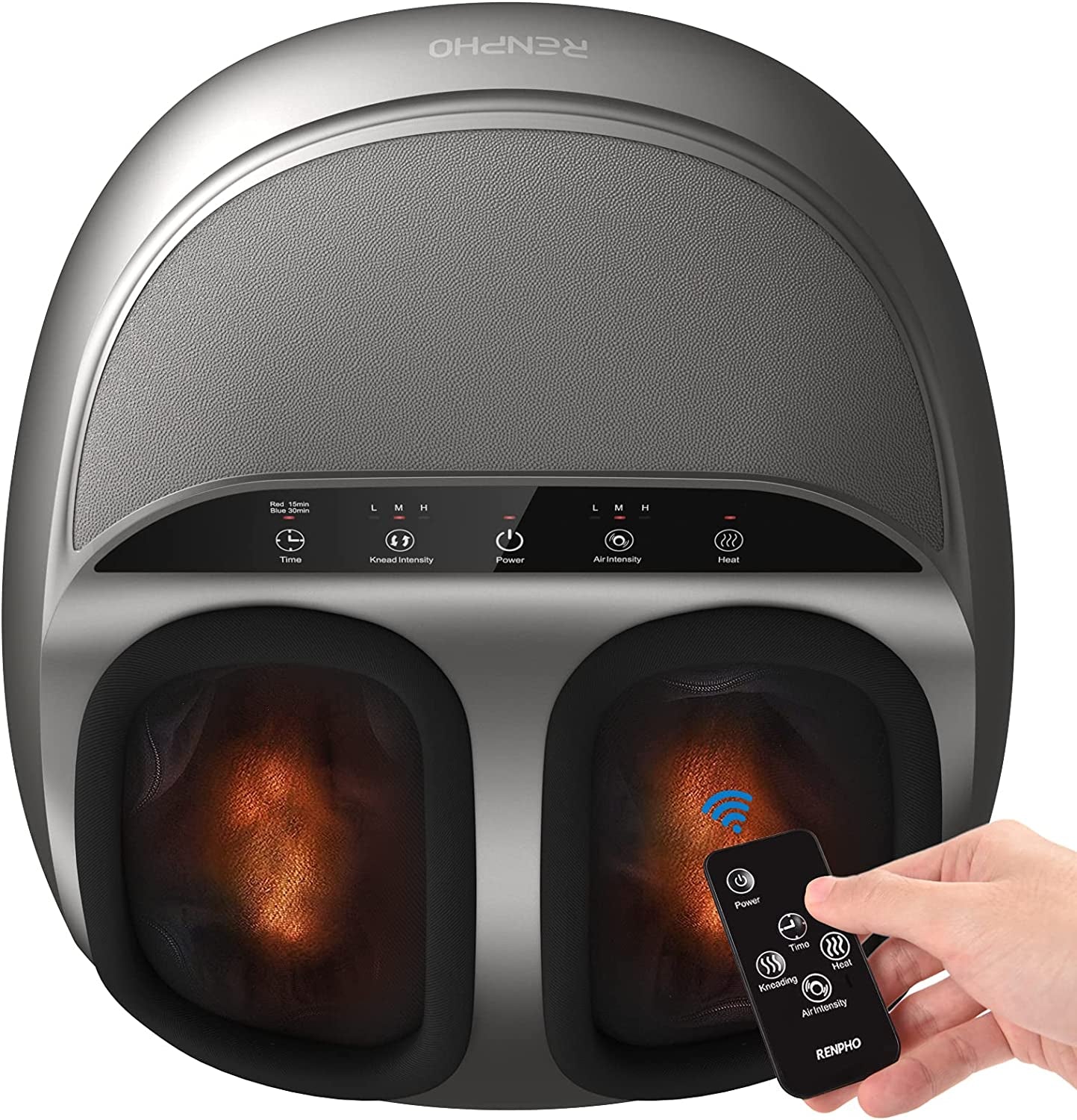 Foot Massager Machine with Heat and Remote, Gifts for Men and Women, Shiatsu Deep Kneading, Delivers Relief for Tired Muscles and Plantar Fasciitis, Fits Feet up to Men Size 12