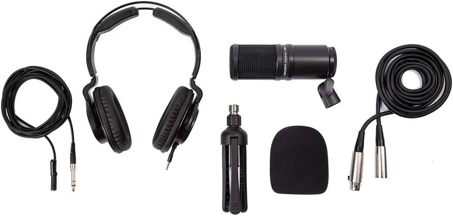 caster Pro Podcast Production Studio Bundle with 4X Zoom ZDM-1 Podcast Mic Pack & 32GB Memory Card