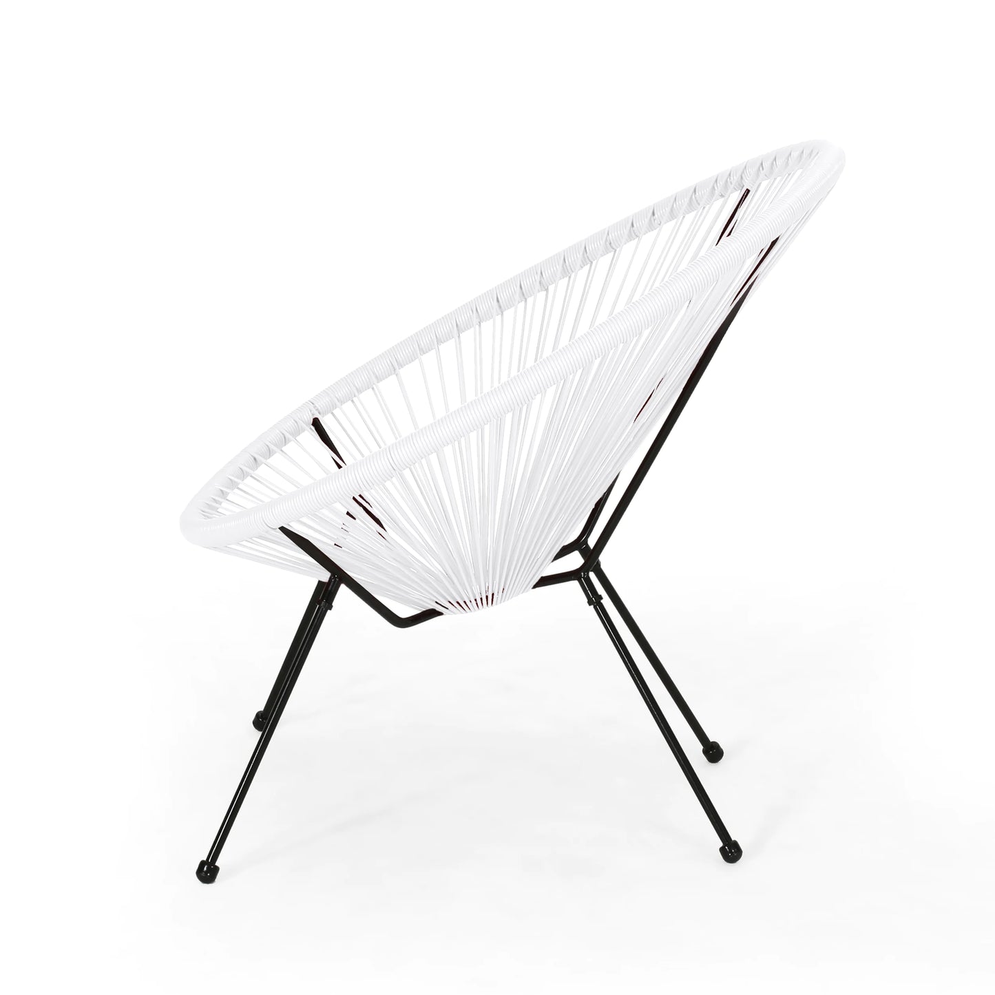 Anson Outdoor Steel Chairs W/ Hammock Rattan Seating (Set of 2) by