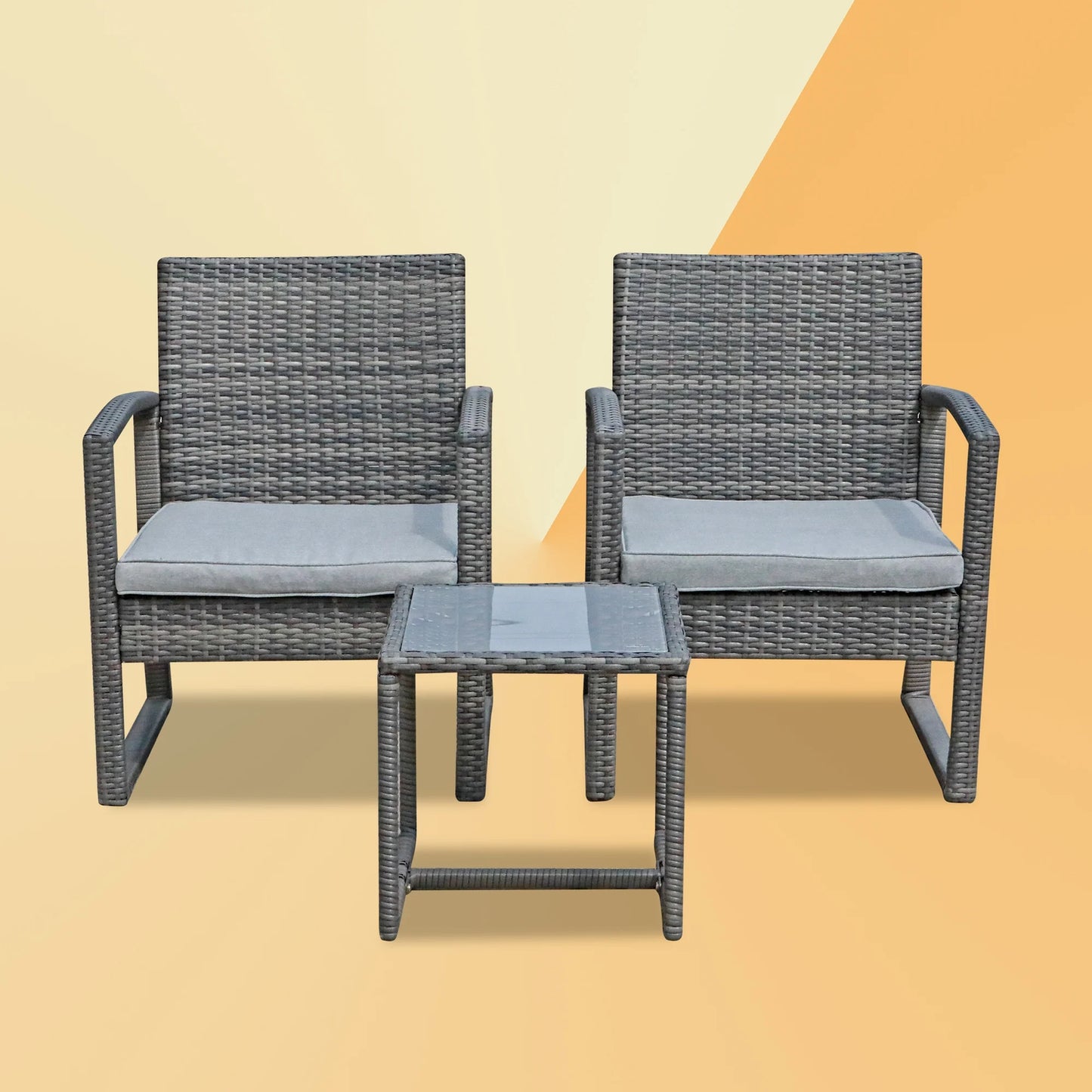 3-Pc. Outdoor Cushioned Wicker Chat Set
