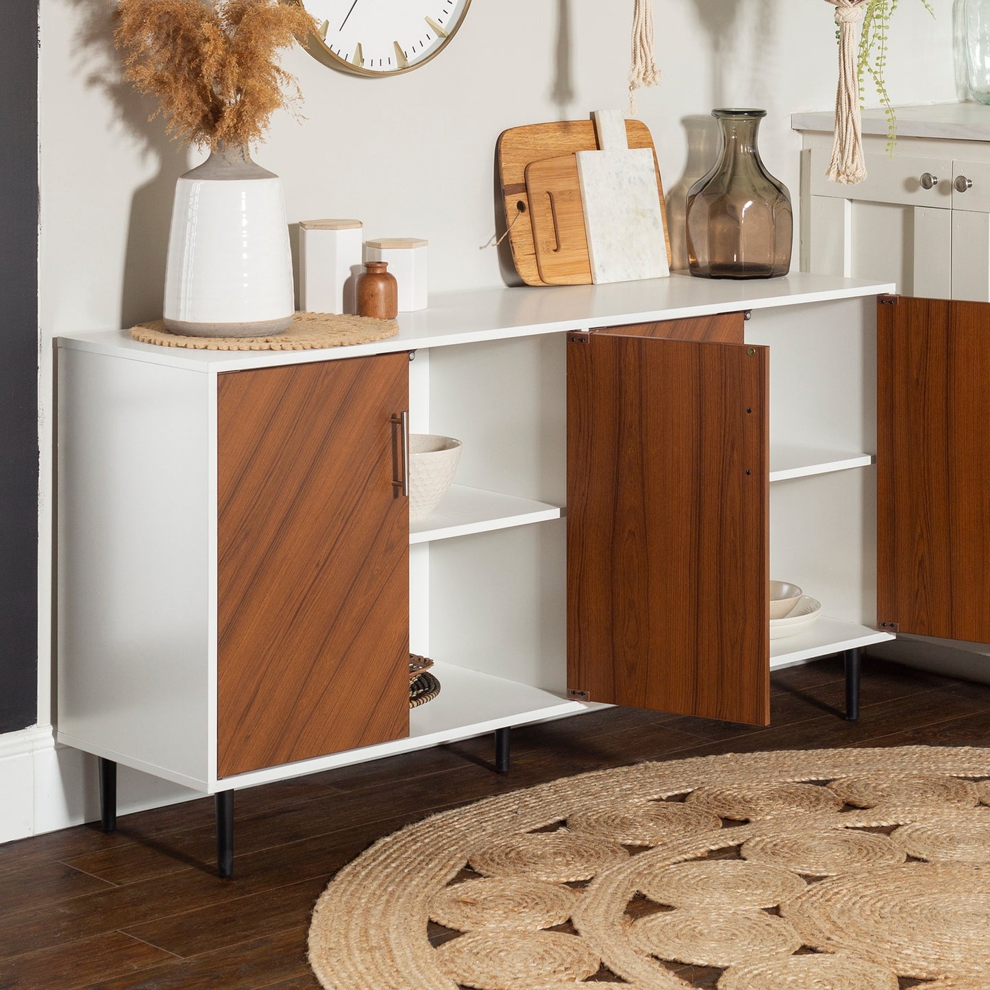 MiddleCass 58-Inch Mid-Century Modern 4-Door Buffet