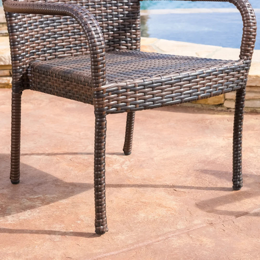 Benhill Outdoor Contemporary Wicker Stacking Chairs (Set of 4) by
