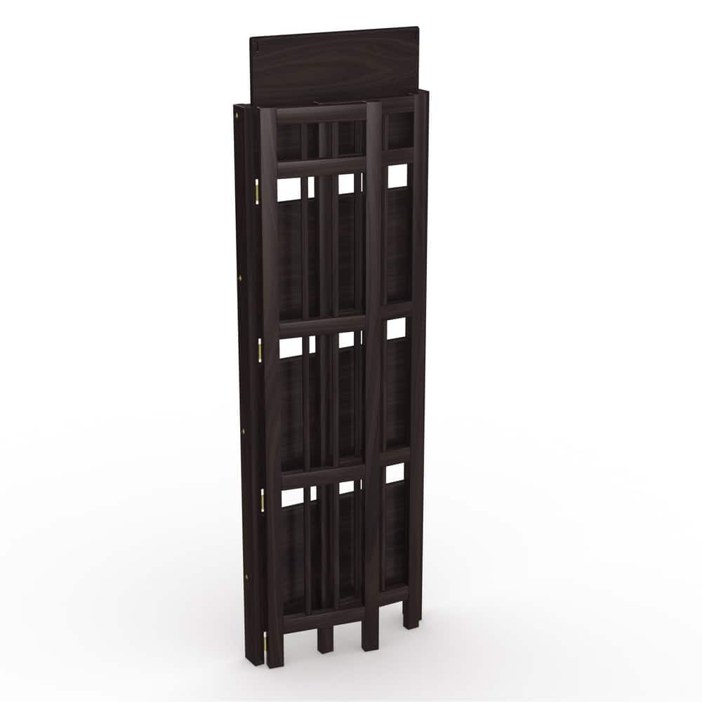 No Assembly Folding Four Shelf Bookcase (16 Inches Wide)