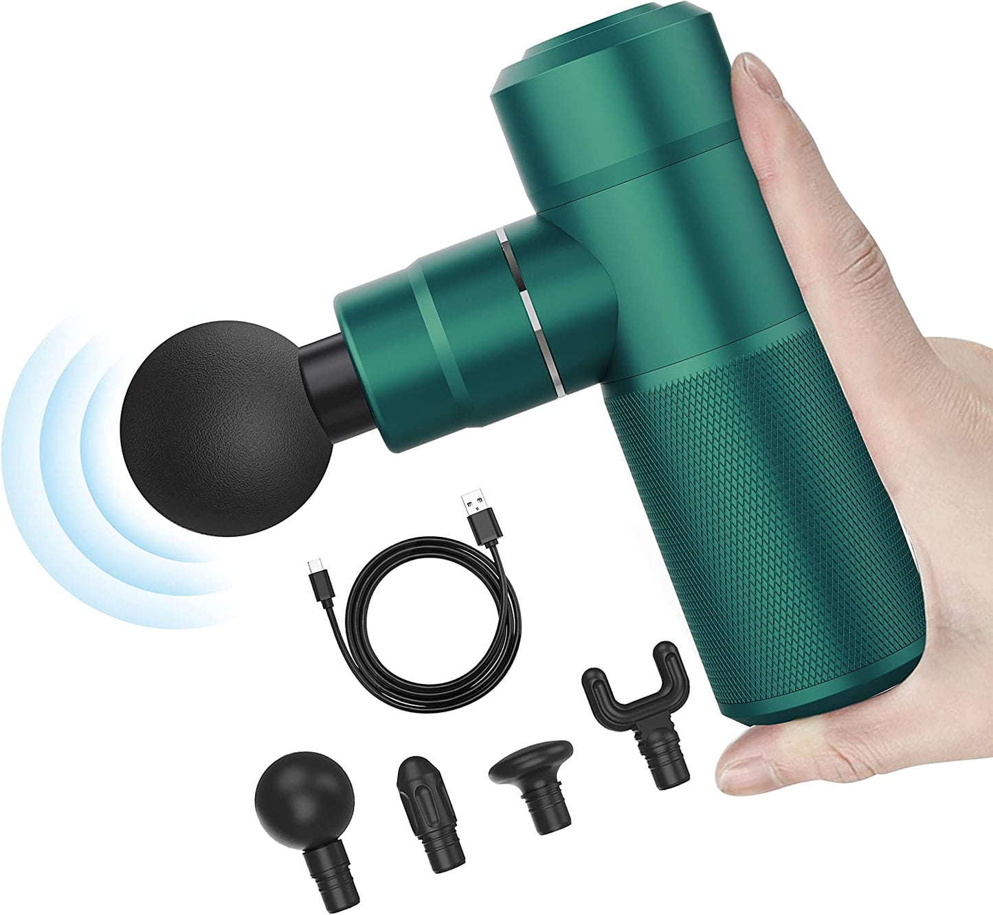 Mini Massage Gun, Deep Tissue Massager Gun,Usb Charging,Lightweight Portable Percussion Muscle Gun for Athletes,Gifts for Men,Women,Super Quiet Body Massage Gun for Neck,Back,Arm,Leg