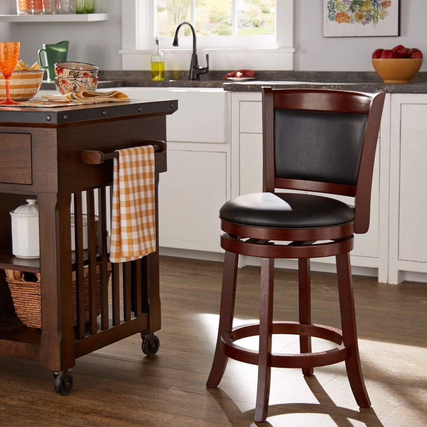 Verona Swivel High Back Counter Height Stool by Classic