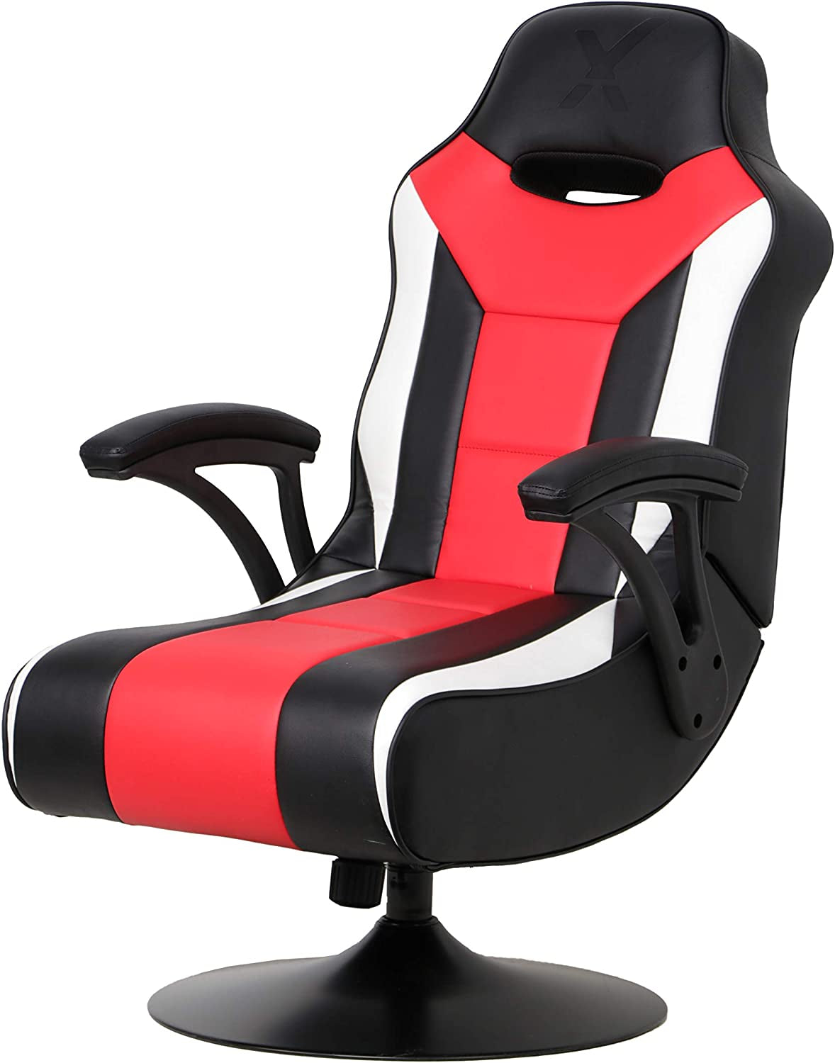 Falcon Pedestal PC Office Gaming Chair, 32" X 25" X 42", Black/Red