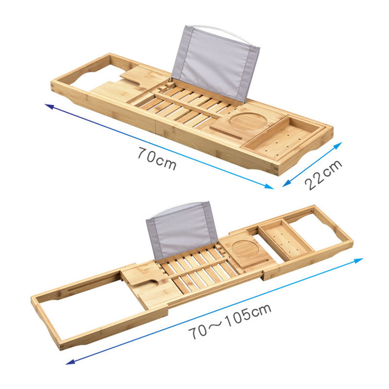Extendable Bathroom Shelf Bathtub Tray Shower Caddy Bamboo Bath Tub Rack Towel Wine Book Holder Storage Organization Accessories