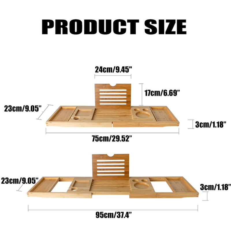 Extendable Bathroom Shelf Bathtub Tray Shower Caddy Bamboo Bath Tub Rack Towel Wine Book Holder Storage Organization Accessories