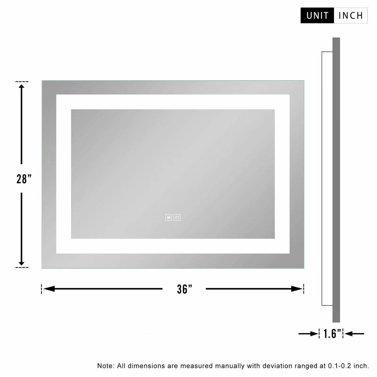 NeutBath LED Wall Bathroom Mirror with Dimmer