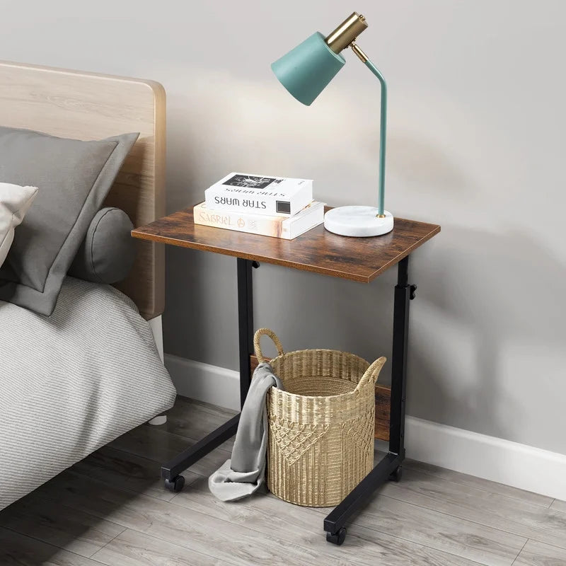 Height Adjustable Chipboard & Steel Side Table with Baffle