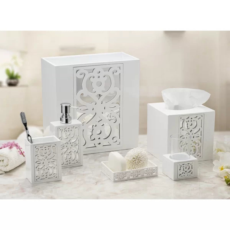 Mirror Janette 6 Piece Bathroom Accessories Set