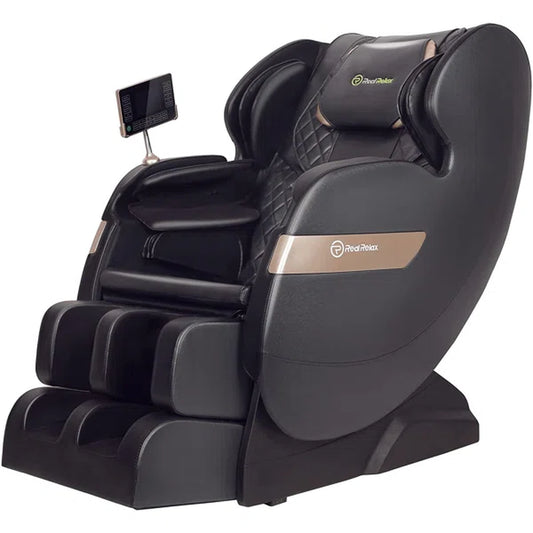 Faux Leather Heated Full Body Massage Chair with Dual-Core S Track