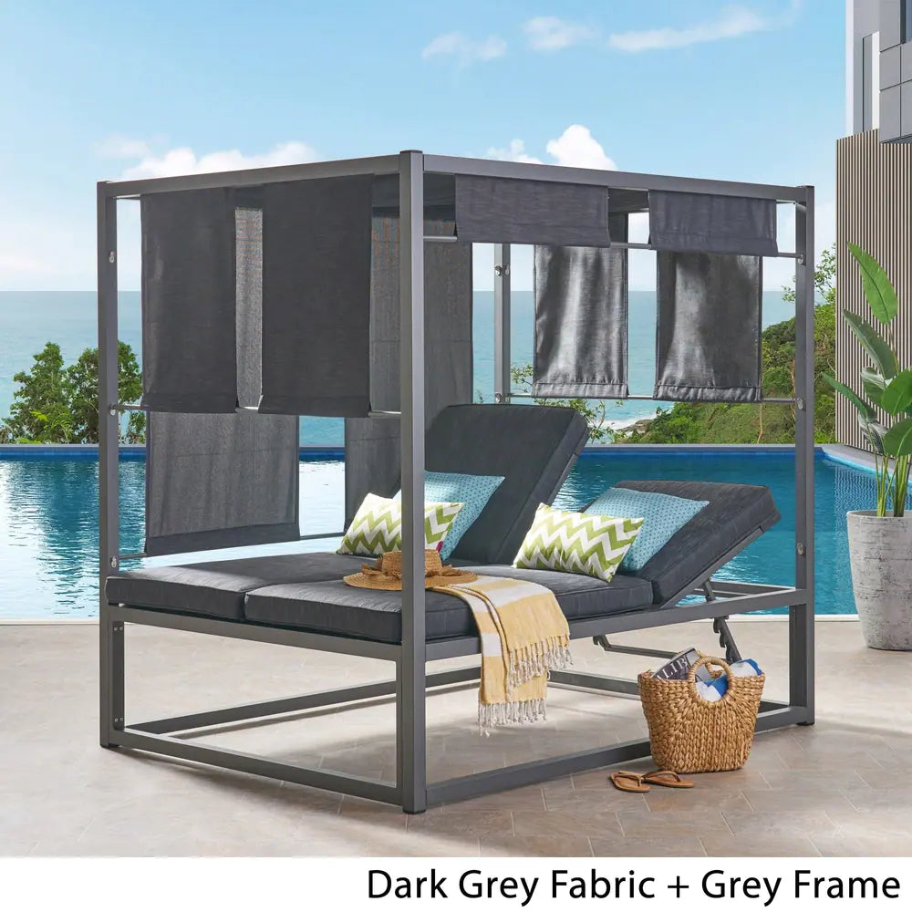 Heminger Outdoor Aluminum Daybed with Canopy by