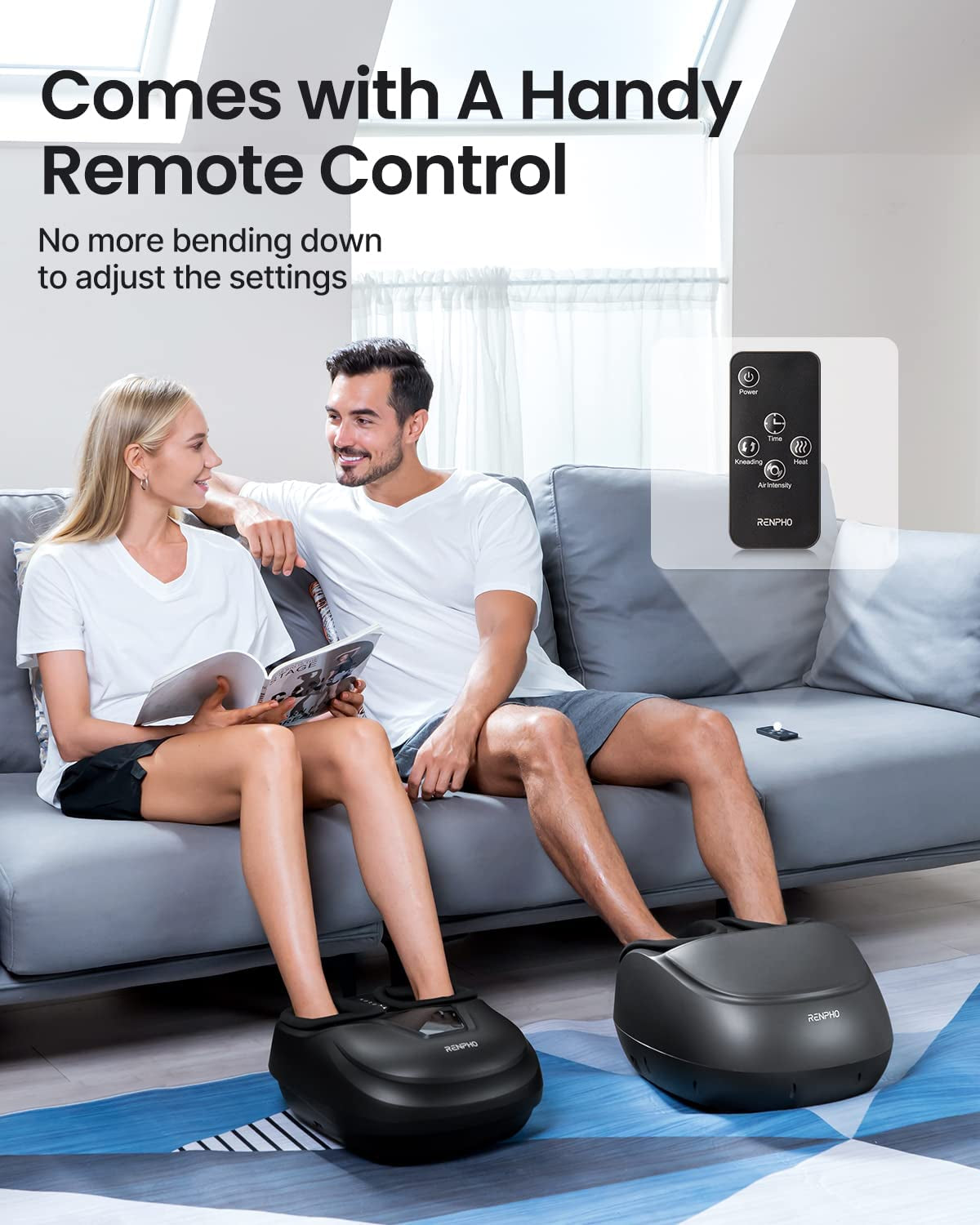 Foot Massager Machine with Heat and Remote, Gifts for Men and Women, Shiatsu Deep Kneading, Delivers Relief for Tired Muscles and Plantar Fasciitis, Fits Feet up to Men Size 12