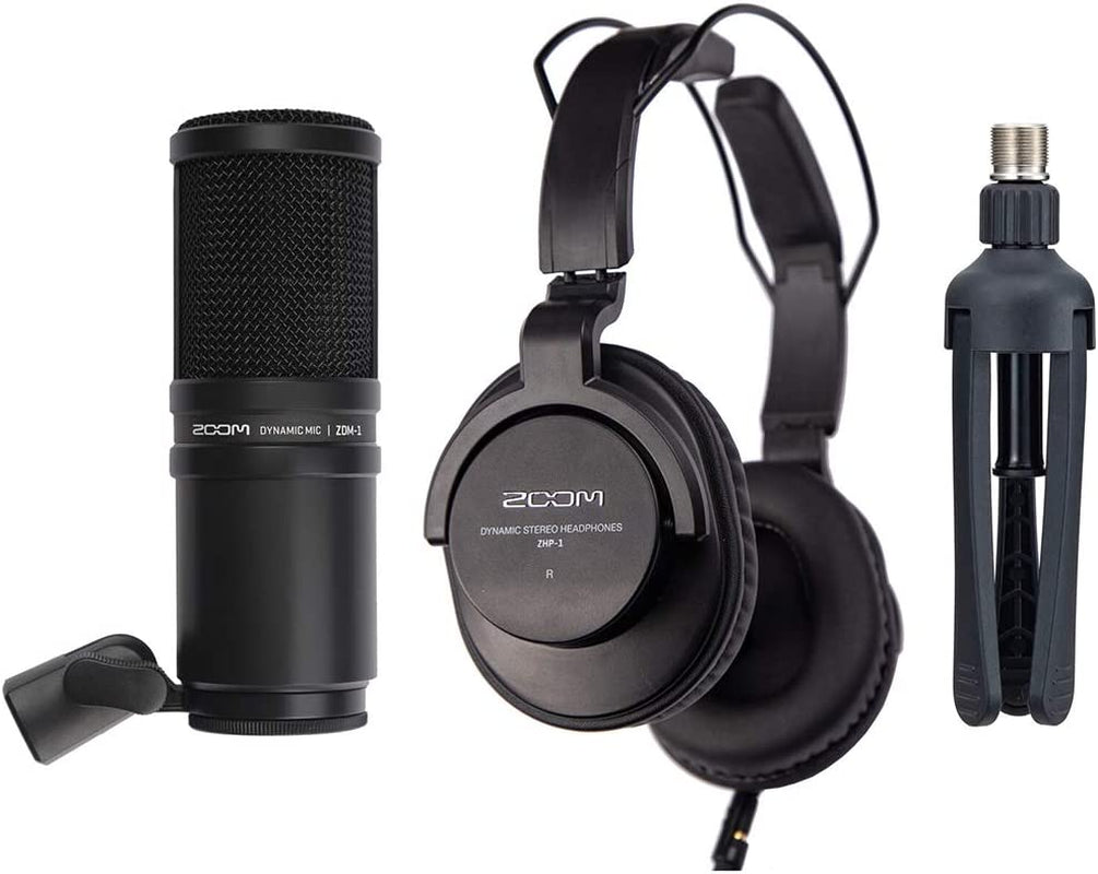 caster Pro Podcast Production Studio Bundle with 4X Zoom ZDM-1 Podcast Mic Pack & 32GB Memory Card