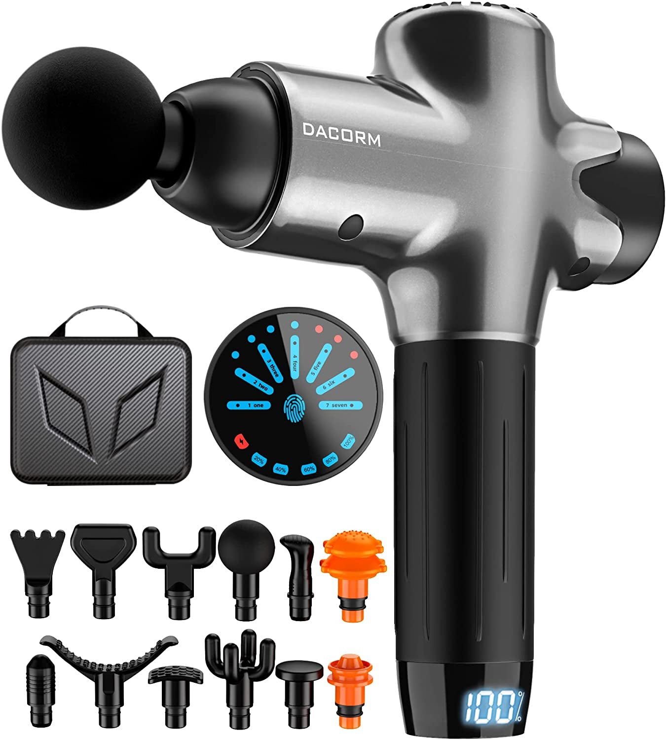 Massage Gun Deep Tissue Percussion Muscle Massage Gun for Athletes,Super Quiet Portable Electric Sport Massager,Handheld Deep Tissue Massager of Y8 Pro Max.(Carbon)