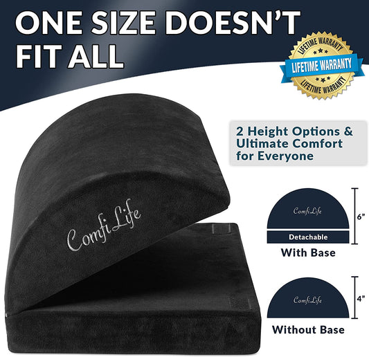 Foot Rest for under Desk at Work – Adjustable Memory Foam Foot Rest for Office Chair & Gaming Chair – Ergonomic Design for Back & Hip Pain Relief (Black)