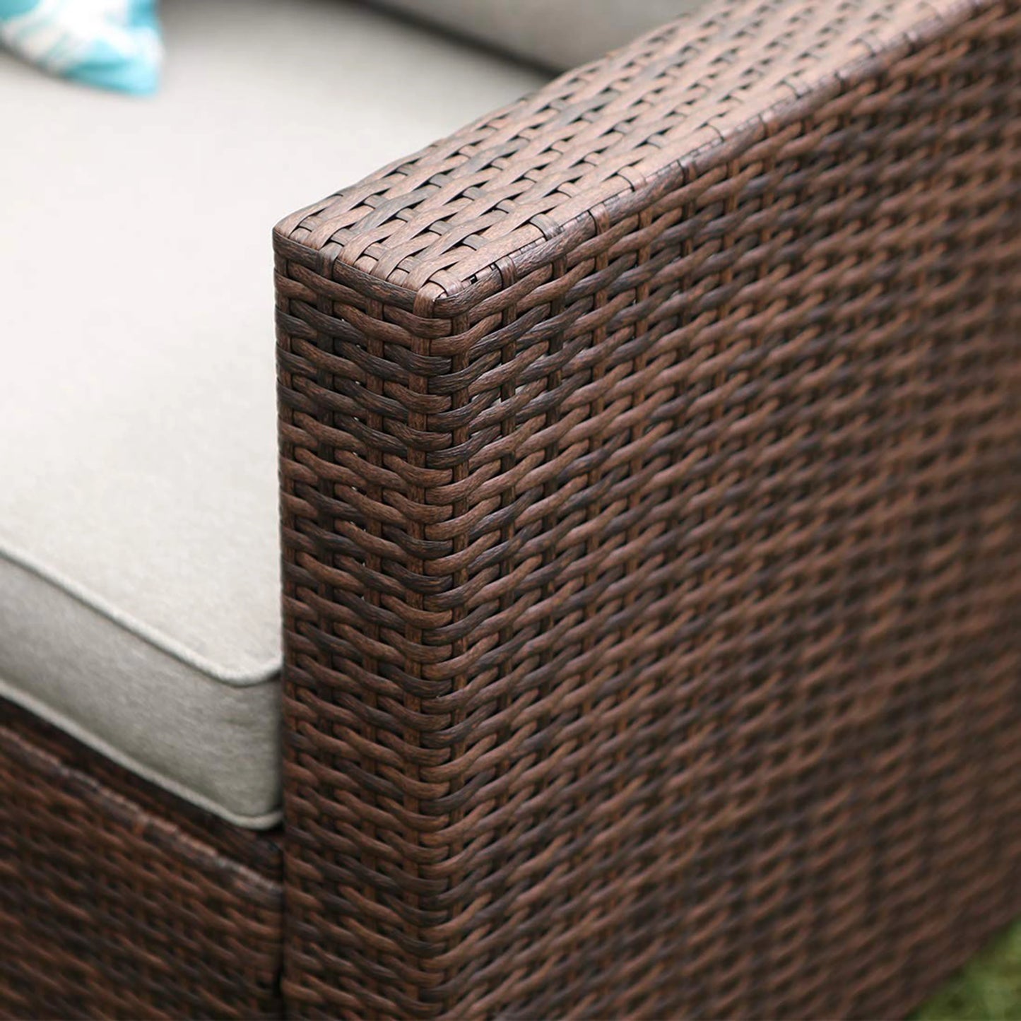 4-Piece Patio Outdoor Cushioned Wicker Sectional Sofa Set