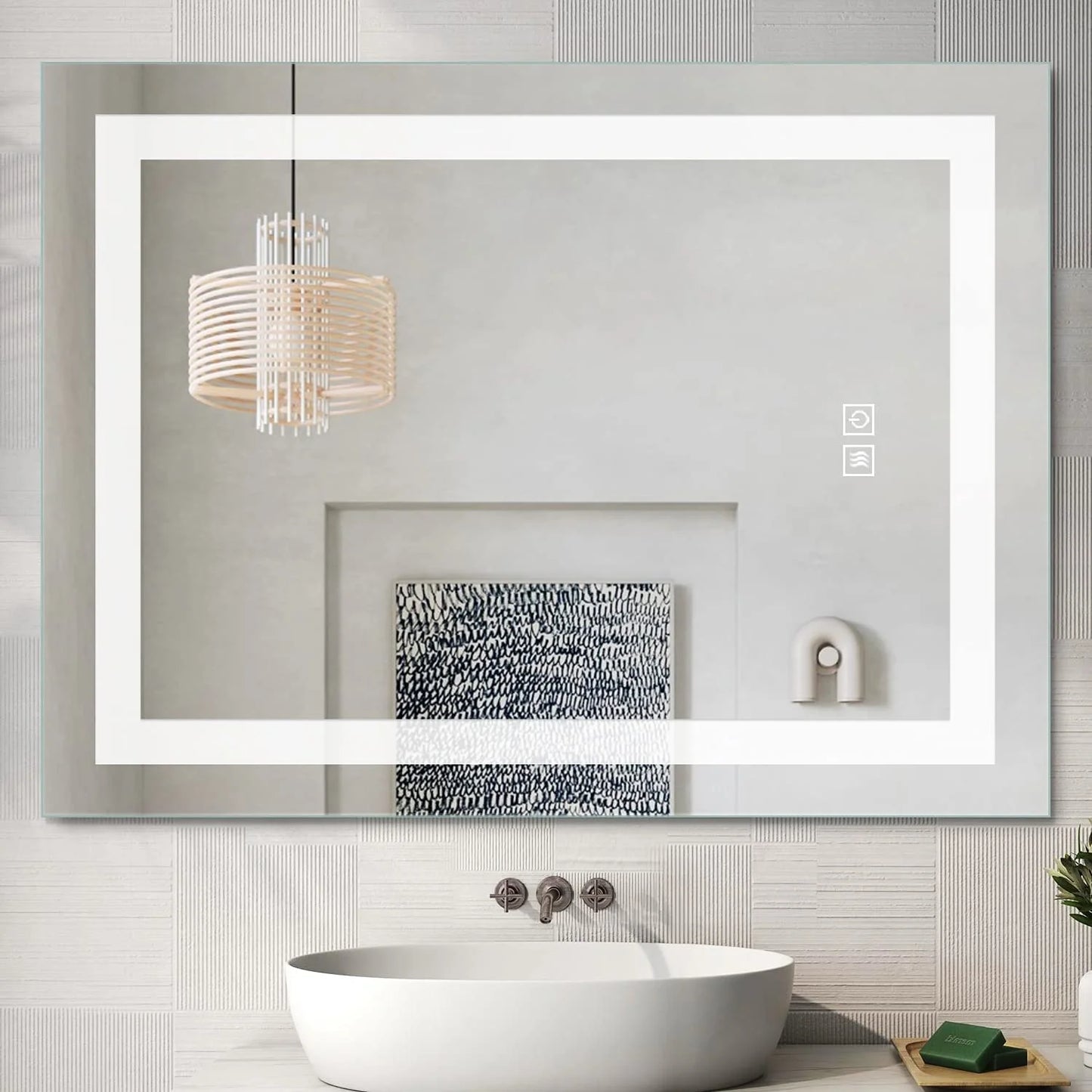 NeutBath LED Wall Bathroom Mirror with Dimmer