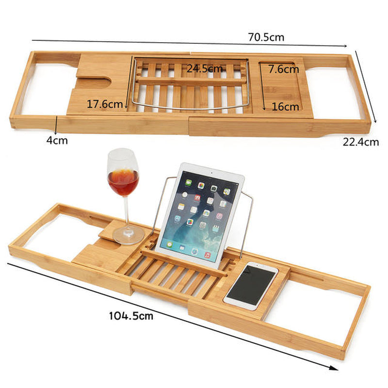 Extendable Bathroom Shelf Bathtub Tray Shower Caddy Bamboo Bath Tub Rack Towel Wine Book Holder Storage Organization Accessories