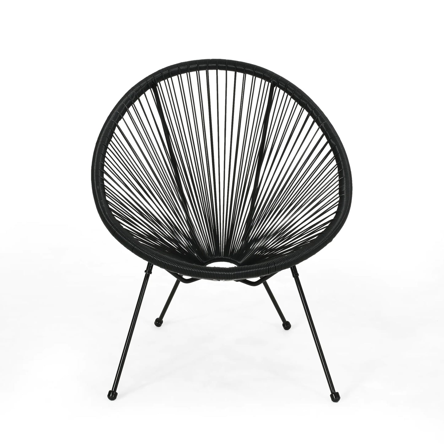 Anson Outdoor Steel Chairs W/ Hammock Rattan Seating (Set of 2) by