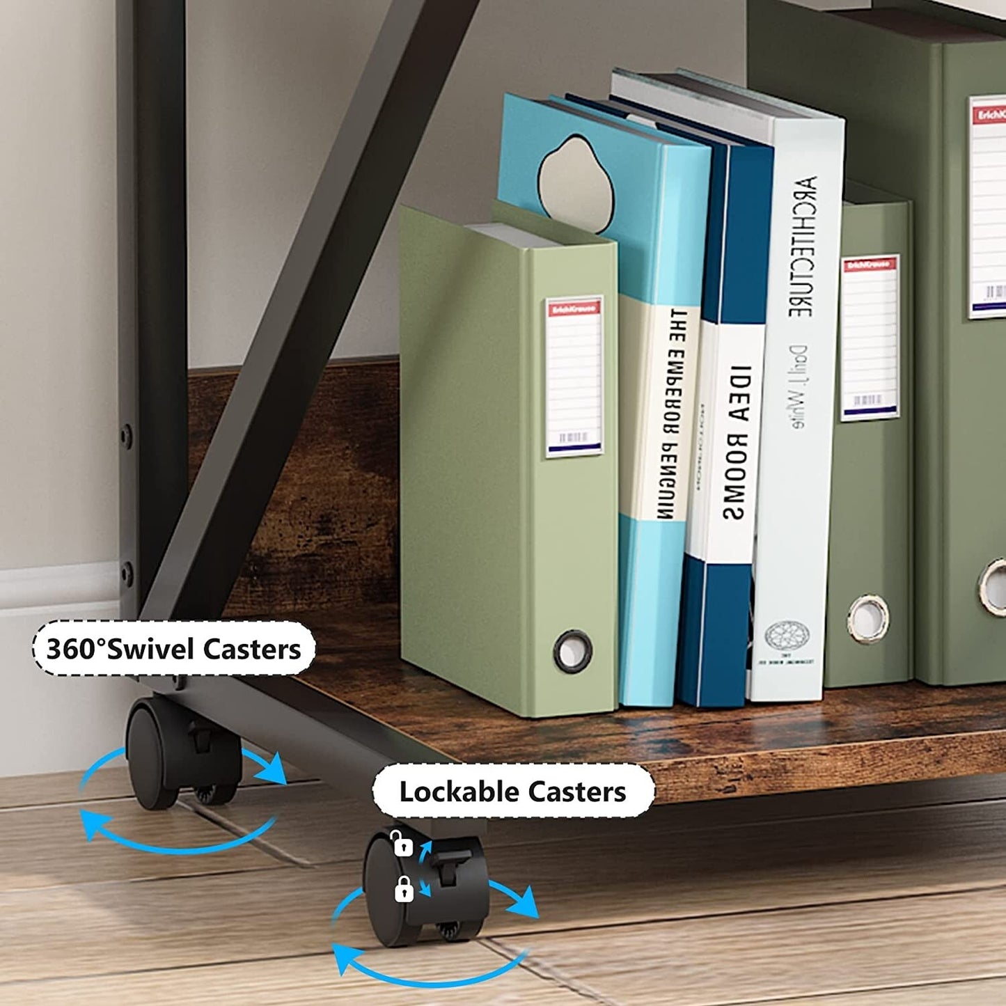 3-Tier Printer Stand, Industrial Printer Cart with Storage