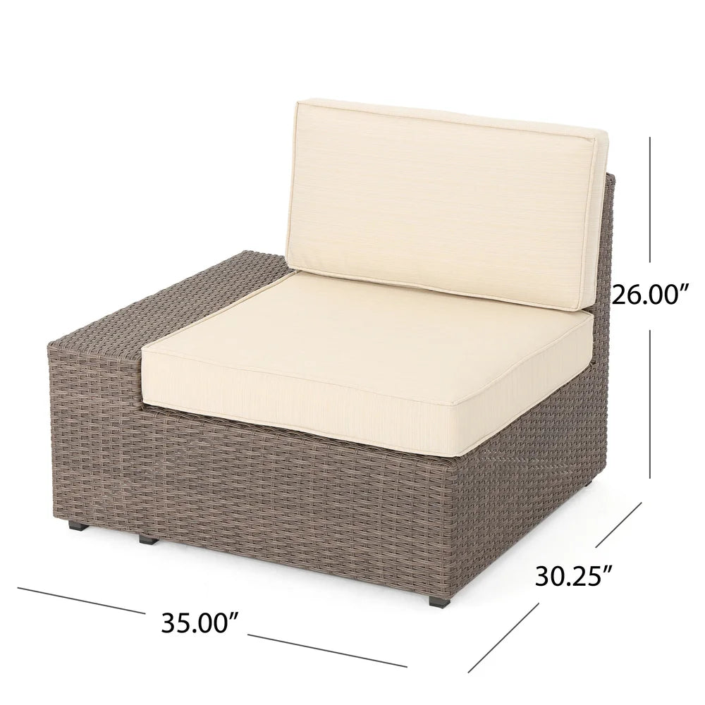 Santa Cruz Outdoor 8-Piece Wicker Sofa Set with Water Resistant Cushions by