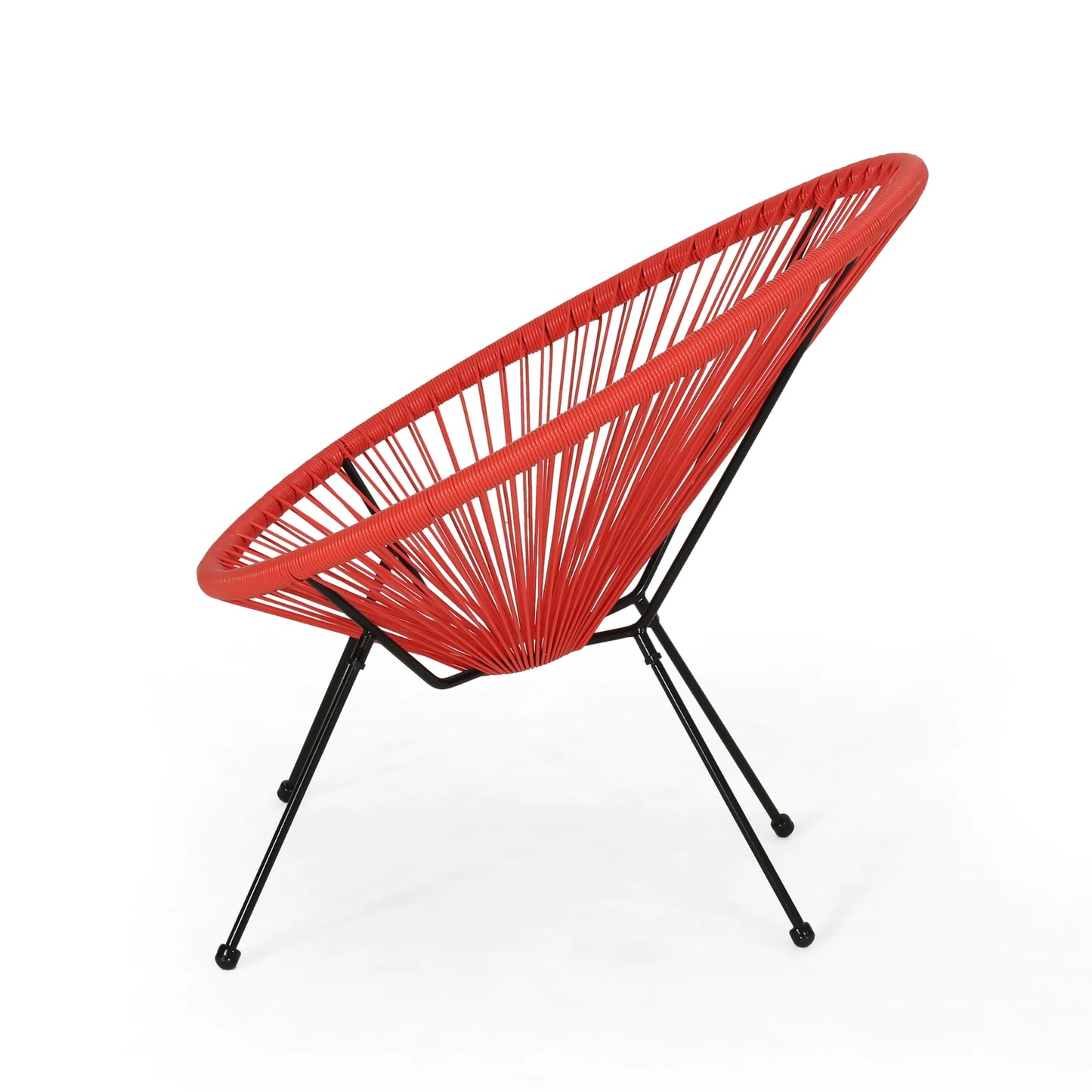 Anson Outdoor Steel Chairs W/ Hammock Rattan Seating (Set of 2) by