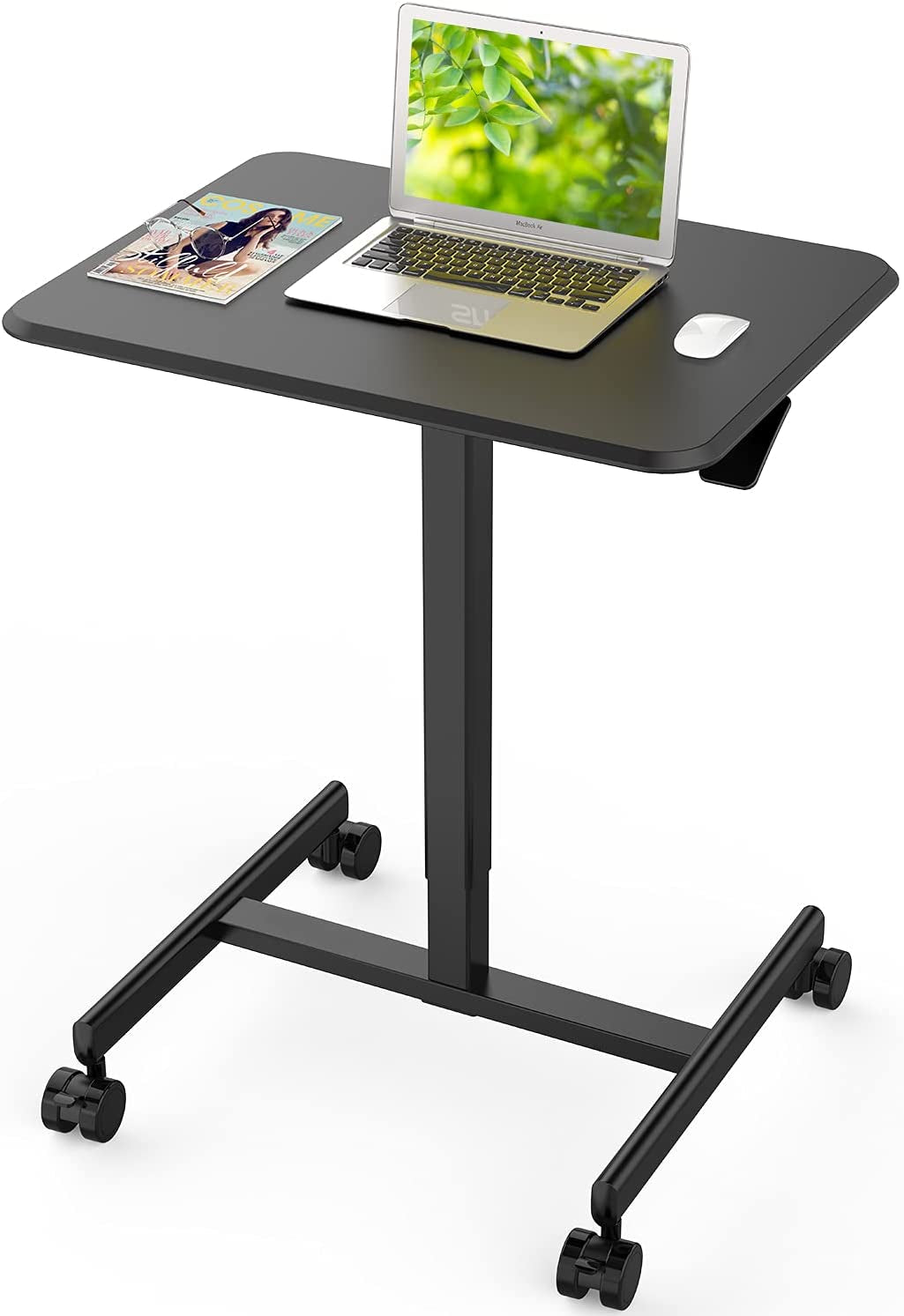 Gaming Desk, Z-Shaped Computer Desk PC Gaming Table, Black Gaming Desk with LED Lights, Home Office Work Desk for Small Spaces