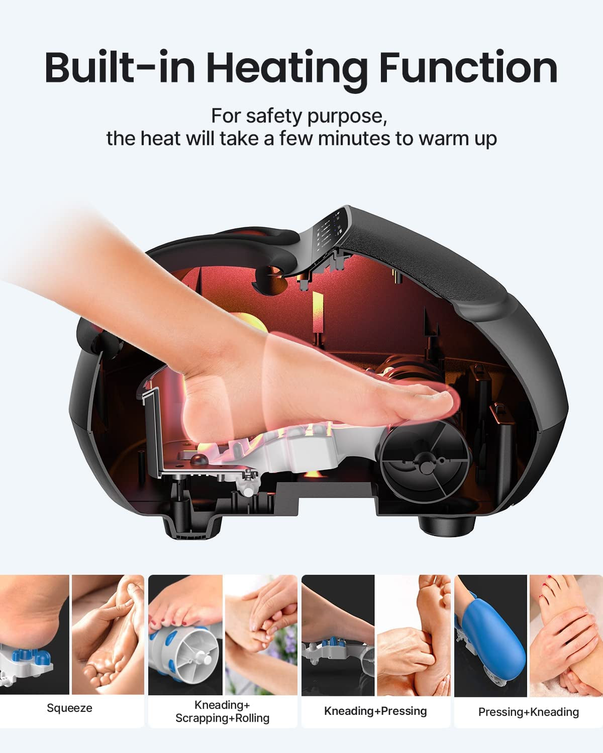 Foot Massager Machine with Heat and Remote, Gifts for Men and Women, Shiatsu Deep Kneading, Delivers Relief for Tired Muscles and Plantar Fasciitis, Fits Feet up to Men Size 12