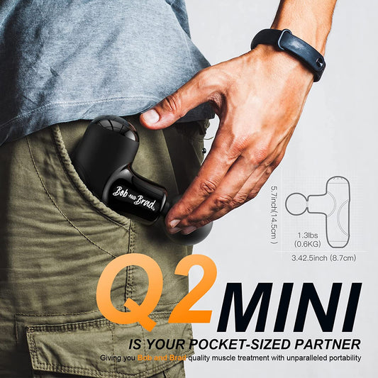 Q2 Mini Massage Gun, Pocket-Sized Deep Tissue Massager Gun, Portable Percussion Muscle Massager Gun, Ultra Small & Quiet Muscle Massage Gun with Carry Case for on the Go Usage
