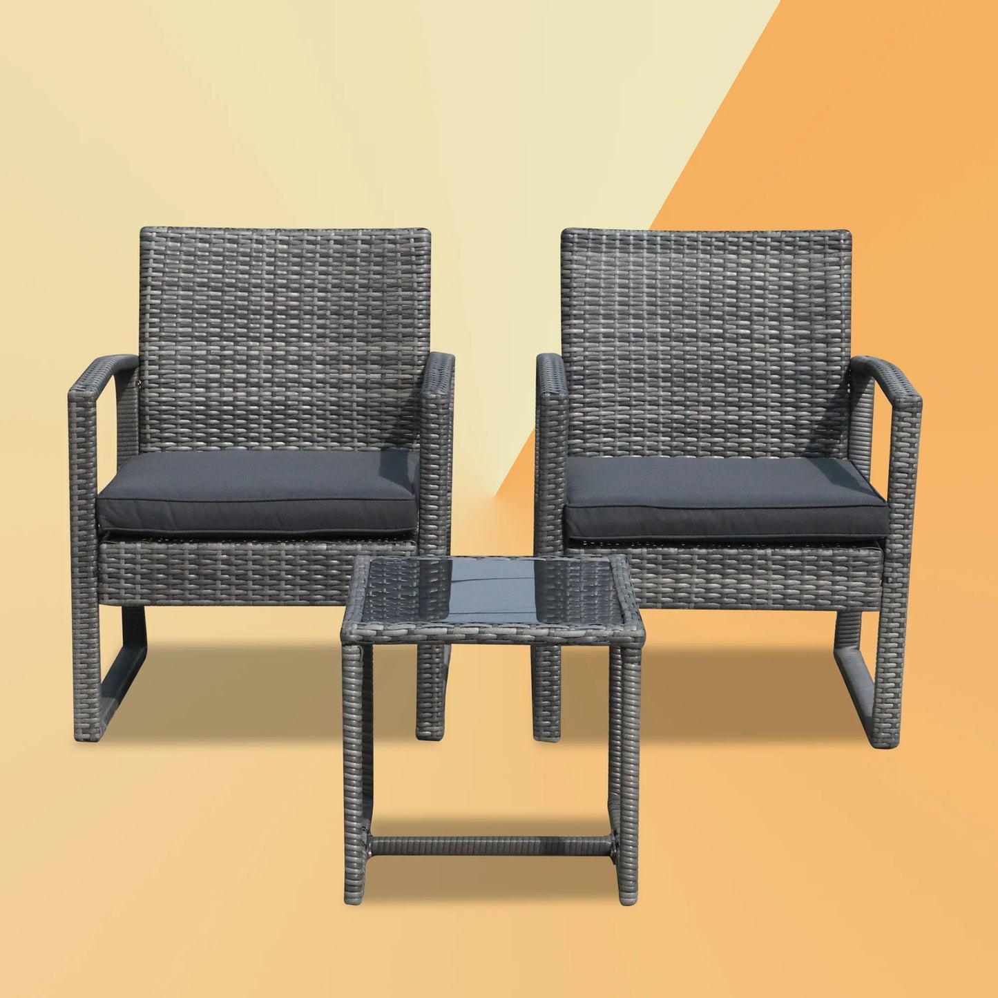 3-Pc. Outdoor Cushioned Wicker Chat Set