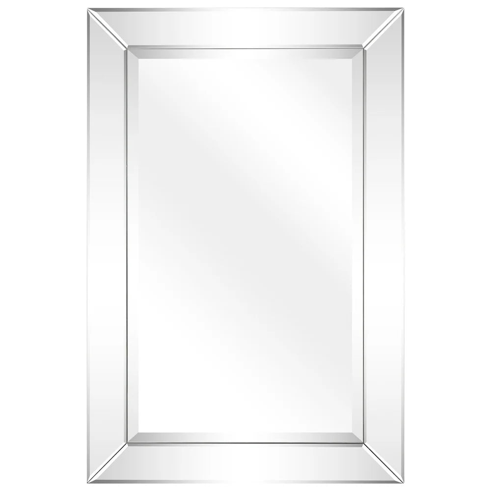 Beveled Rectangular Bathroom or Bedroom Wall Mirror