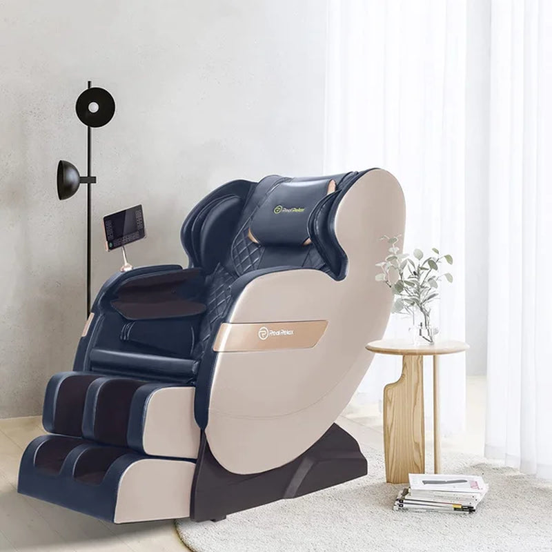 Faux Leather Heated Full Body Massage Chair with Dual-Core S Track