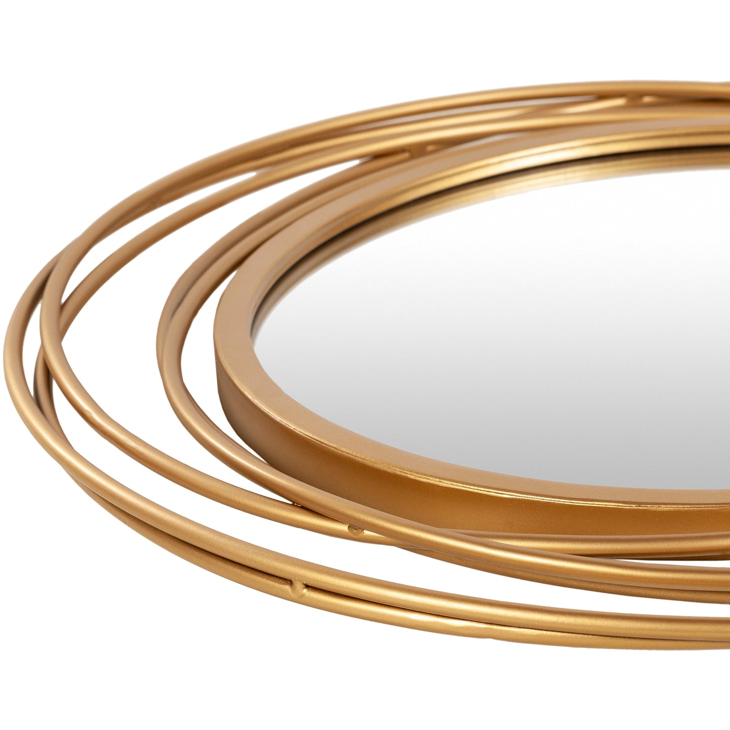 Modern Decor Circles Golden 21-Inch round Mirror - 22"H X 21"W