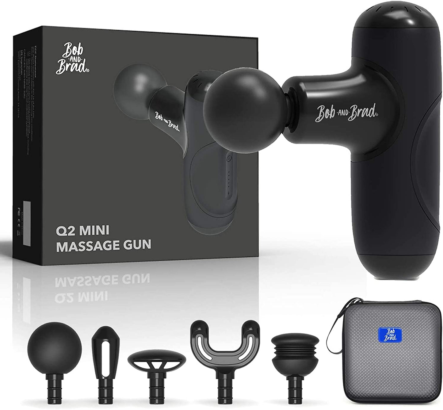Q2 Mini Massage Gun, Pocket-Sized Deep Tissue Massager Gun, Portable Percussion Muscle Massager Gun, Ultra Small & Quiet Muscle Massage Gun with Carry Case for on the Go Usage
