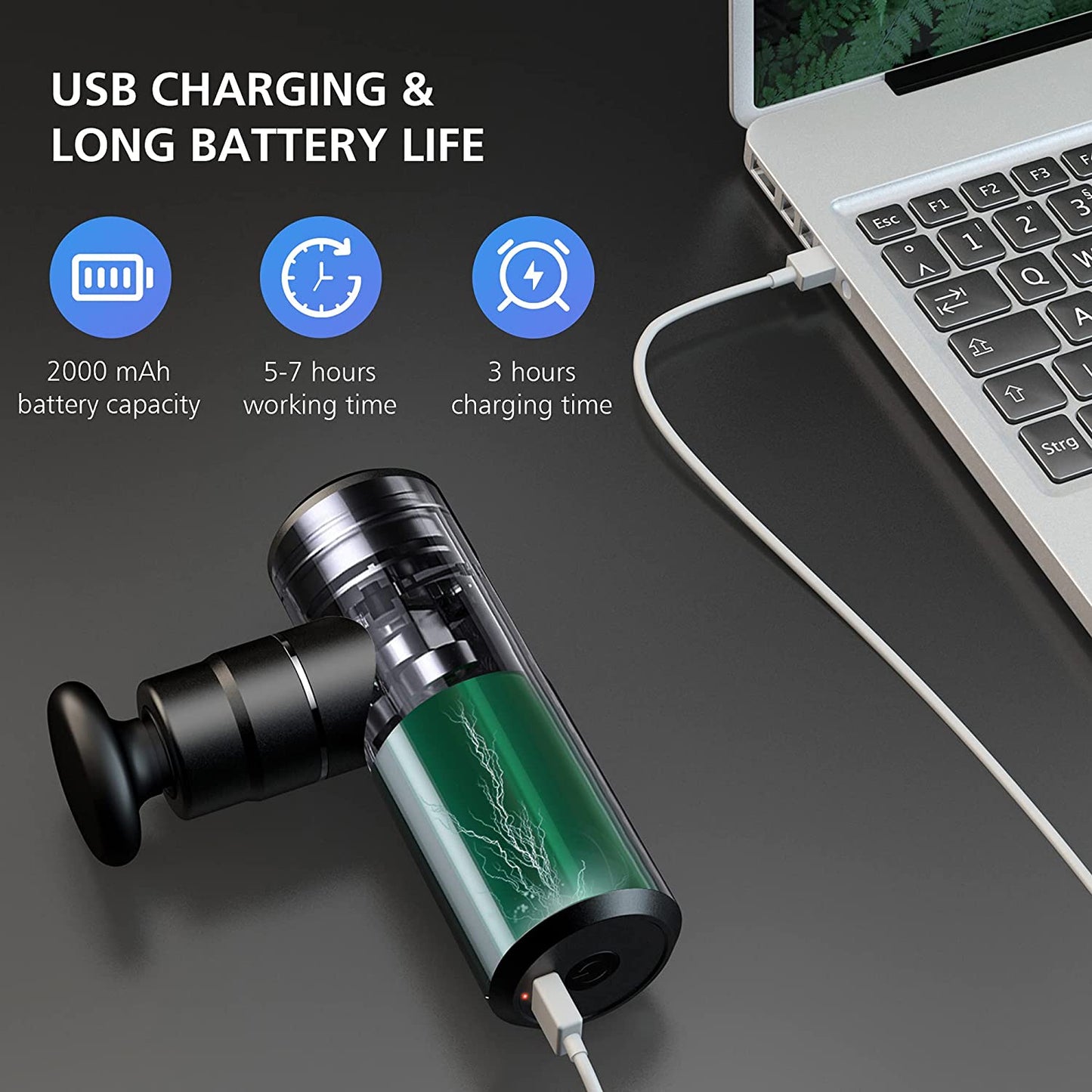 Mini Massage Gun, Deep Tissue Massager Gun,Usb Charging,Lightweight Portable Percussion Muscle Gun for Athletes,Gifts for Men,Women,Super Quiet Body Massage Gun for Neck,Back,Arm,Leg
