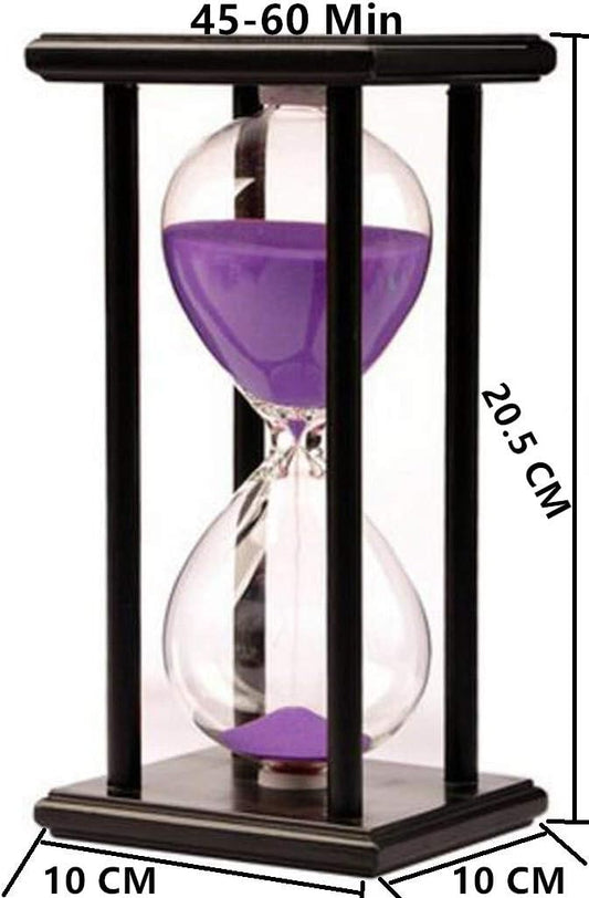 60 Minutes Hourglass Sandglass Timer Sand Timer Clock 60 Min with Wooden Frame Home Decoration Office Ornament Wooden Frame Kitchen Timer