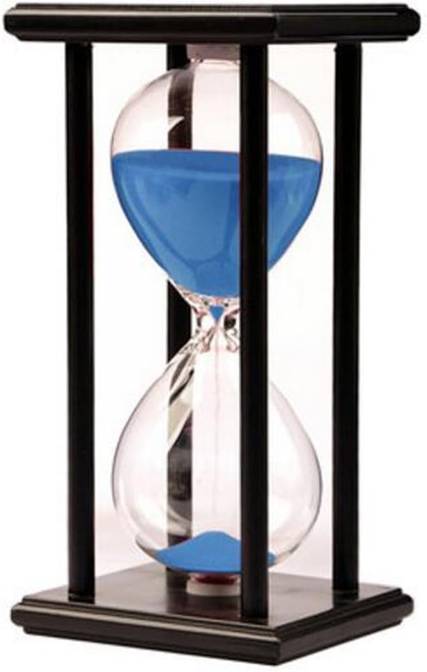 60 Minutes Hourglass Sandglass Timer Sand Timer Clock 60 Min with Wooden Frame Home Decoration Office Ornament Wooden Frame Kitchen Timer