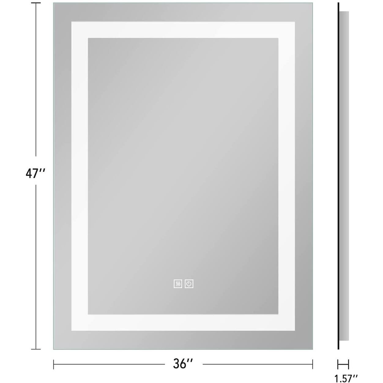NeutBath LED Wall Bathroom Mirror with Dimmer