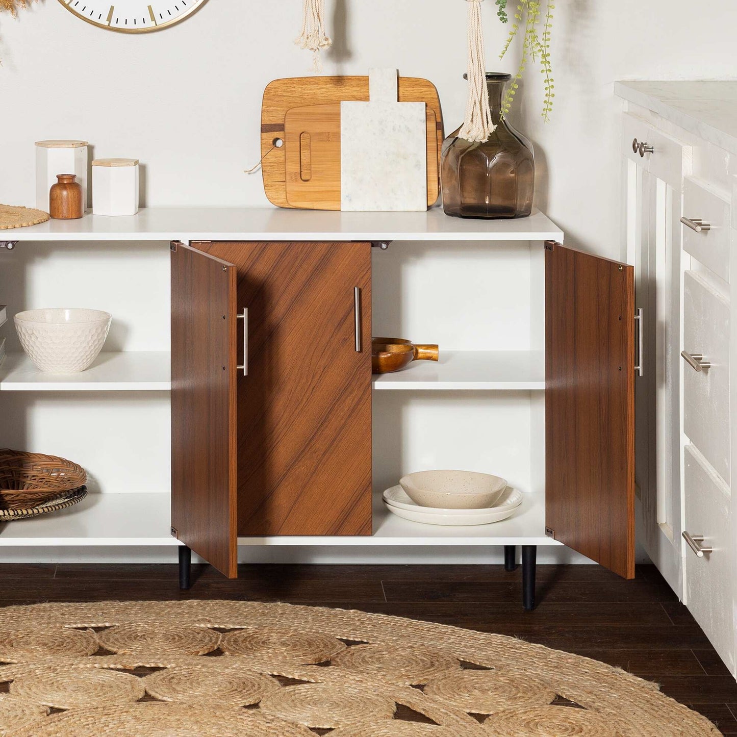 MiddleCass 58-Inch Mid-Century Modern 4-Door Buffet
