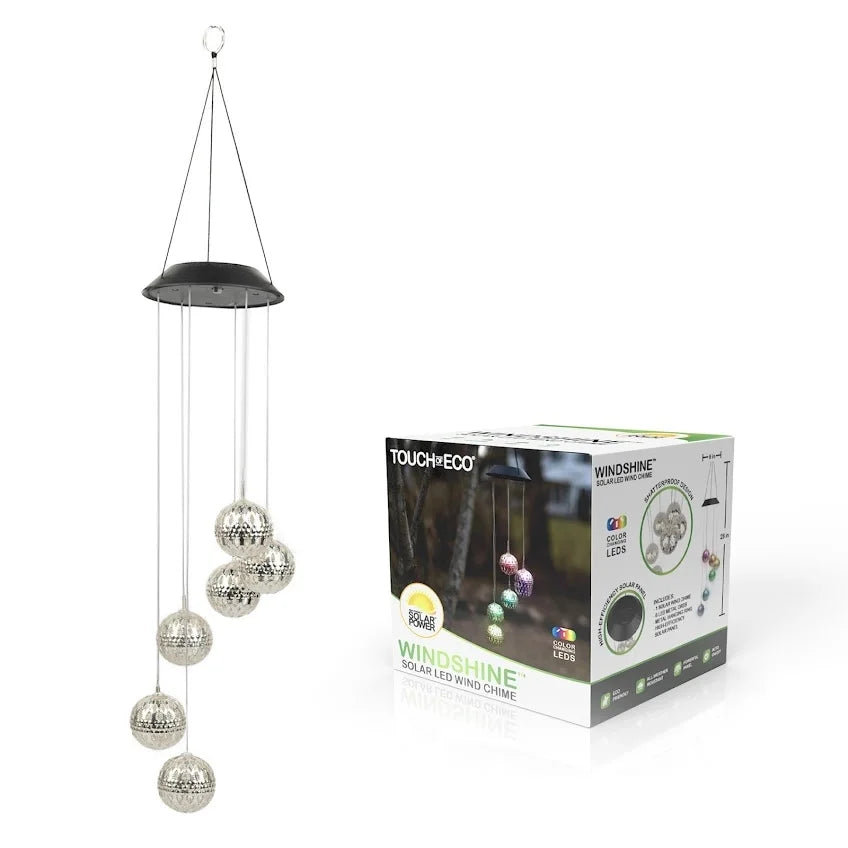 Solar Metal Orb Wind Chime Mobile - Metal Orb