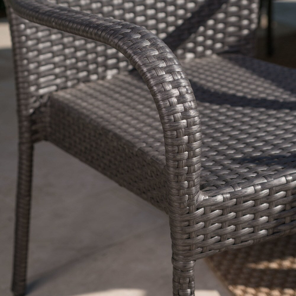Fiona Outdoor 9-Piece Wicker Dining Set by
