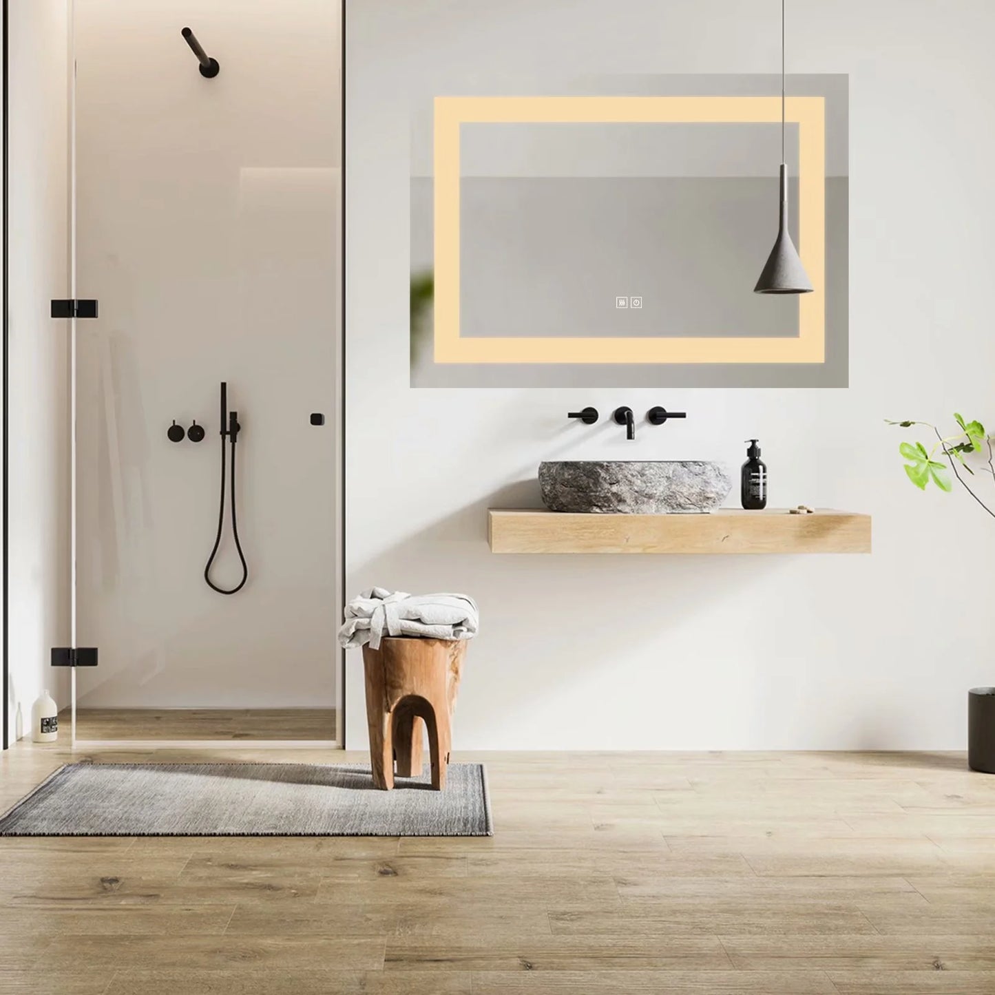 NeutBath LED Wall Bathroom Mirror with Dimmer