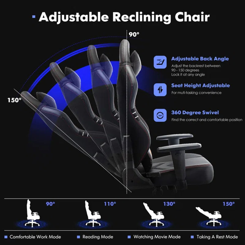 FUQ Games Ergonomic Gaming Chair for Big and Tall Holding up to 350 lbs