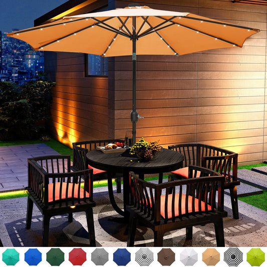Lucent 9-Foot Solar Led Lighted Patio Umbrella
