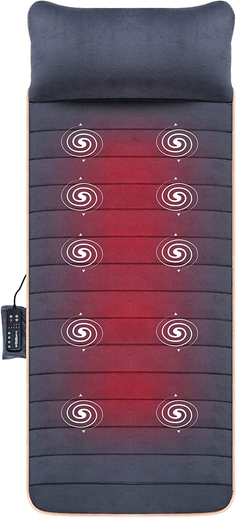 Massage Mat, Full Body Massage Pad with 10 Vibration Motors and 4 Therapy Heating Pad, Vibration Pad for Back, Waist, Legs Pain Relief,Gifts