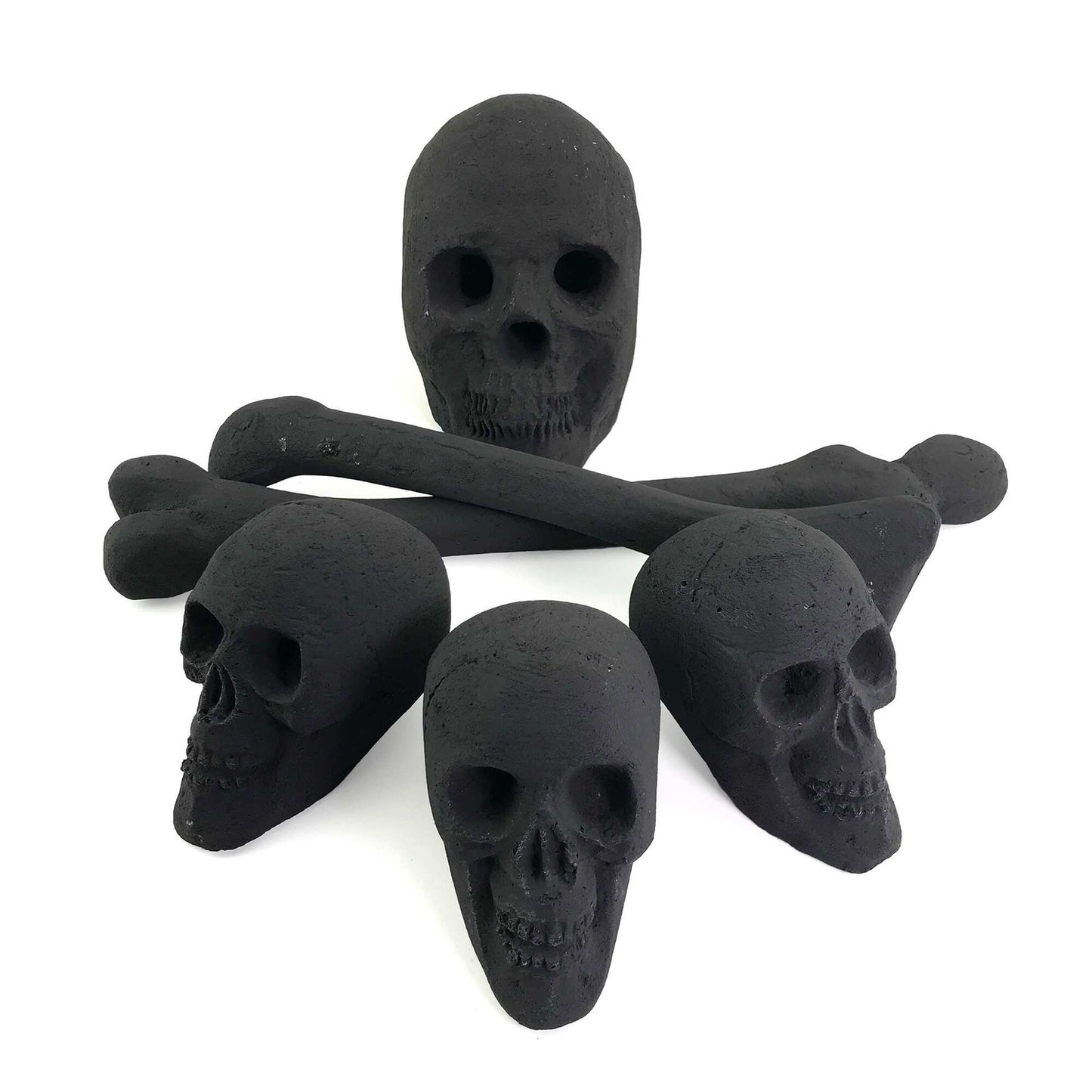 Ceramic Fire Pit Decor | Fire Pit Skulls and Bones | Halloween Pumpkin | for Fire Pits and Fireplaces | Spooky and Scary Decor