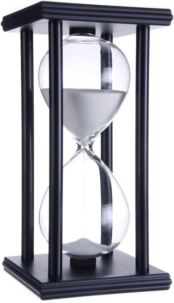 60 Minutes Hourglass Sandglass Timer Sand Timer Clock 60 Min with Wooden Frame Home Decoration Office Ornament Wooden Frame Kitchen Timer